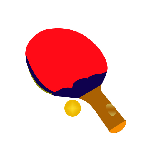 卓球ラケットのイラスト（赤）GIF