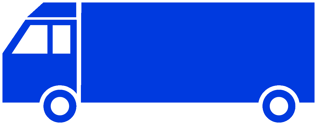 大型トラックのイラスト02（ブルーの大型トラック・ビコロール配色）GIF