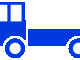 小型トラックのイラスト02（ブルーの小型トラック・ビコロール配色）［GIF］