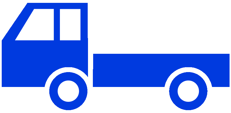 小型トラックのイラスト02（ブルーの小型トラック・ビコロール配色）GIF