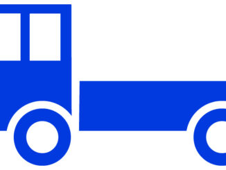 小型トラックのイラスト02（ブルーの小型トラック・ビコロール配色）［JPG］