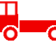 小型トラックのイラスト03（レッドの小型トラック・ビコロール配色）［GIF］