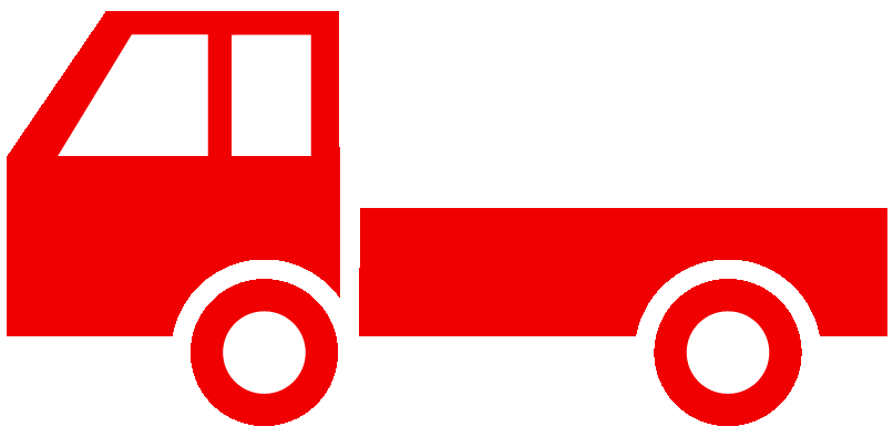 小型トラックのイラスト03（レッドの小型トラック・ビコロール配色）GIF