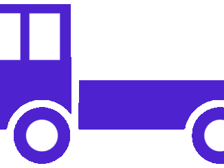 小型トラックのイラスト04（パープルの小型トラック・ビコロール配色）［GIF］