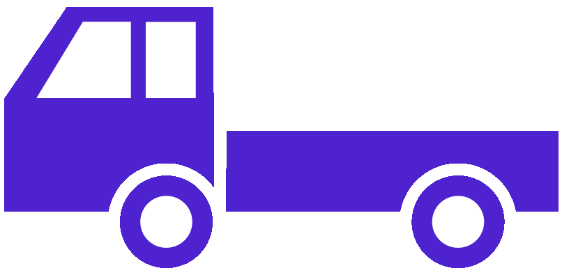 小型トラックのイラスト04（パープルの小型トラック・ビコロール配色）GIF