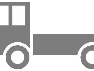 小型トラックのイラスト05（グレーの小型トラック・ビコロール配色）［GIF］