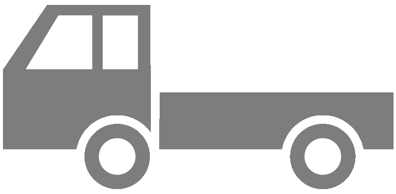 小型トラックのイラスト05（グレーの小型トラック・ビコロール配色）GIF