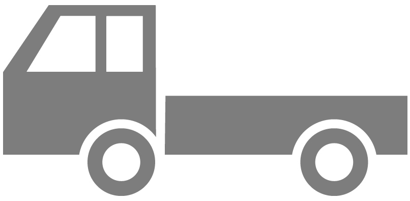 小型トラックのイラスト05（グレーの小型トラック・ビコロール配色）JPG