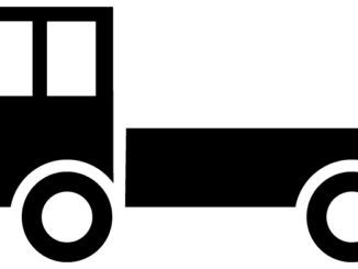 小型トラックのイラスト06（ブラックの小型トラック・ビコロール配色）［JPG］
