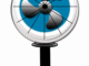 扇風機のイラスト01（グレーの電卓）［GIF］