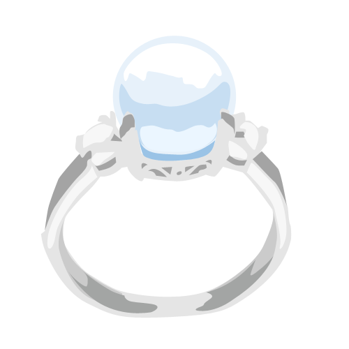 指輪のイラスト（真珠）GIF