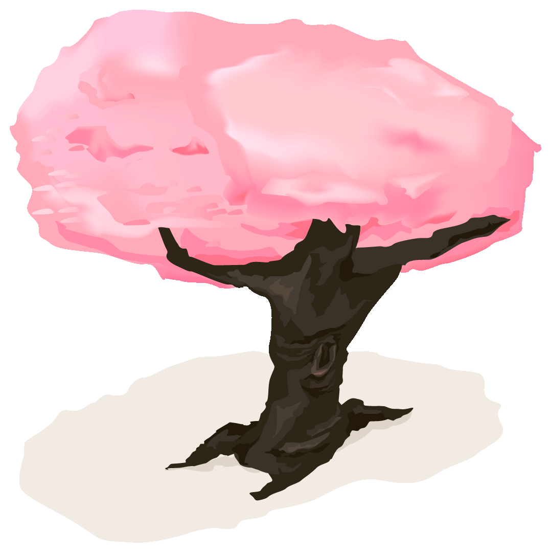 桜のイラスト02（桜の木の全体・リアル）GIF