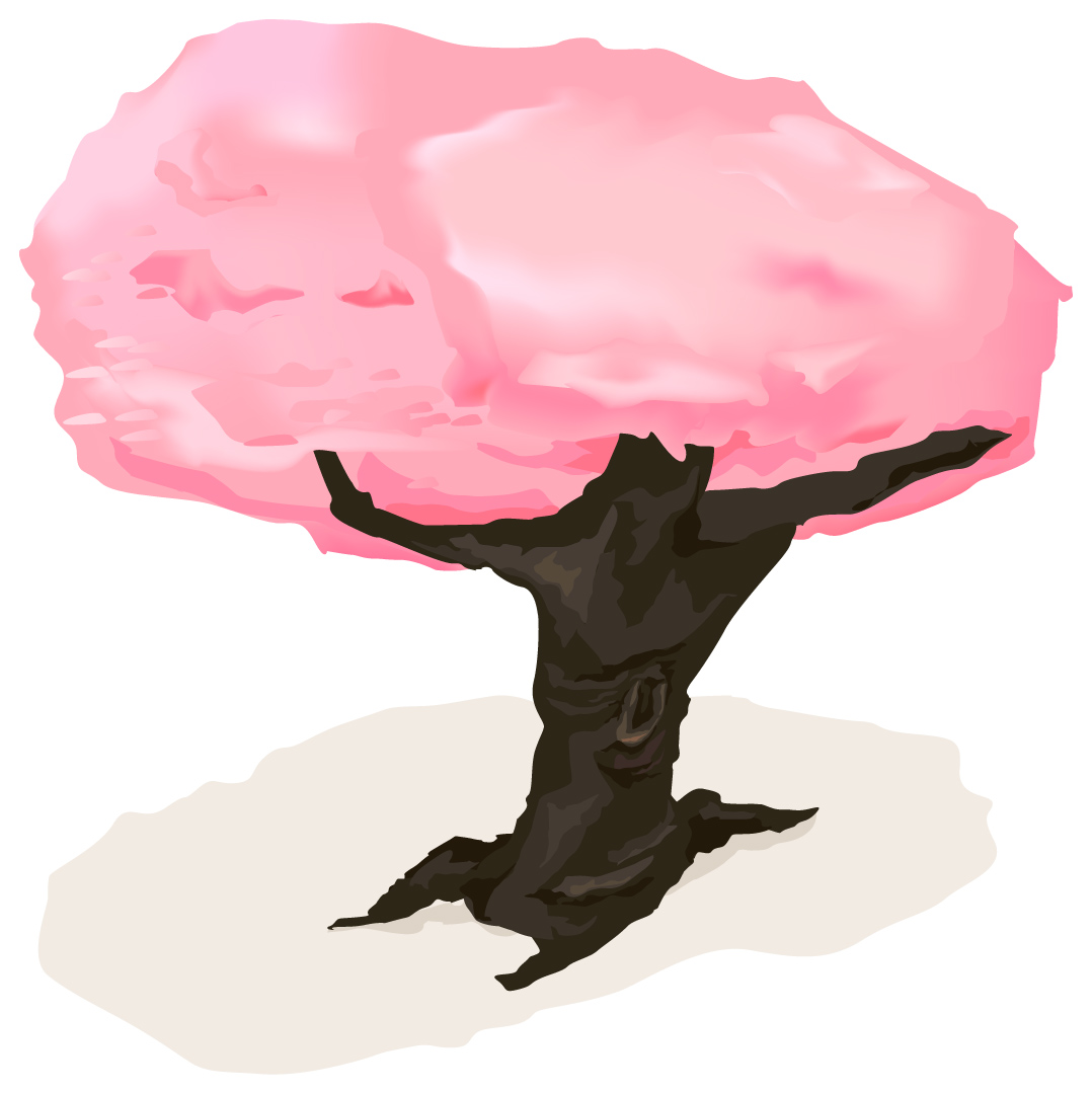 桜のイラスト02（桜の木の全体・リアル）JPG