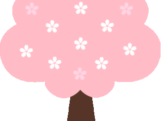 桜のイラスト03（1本の桜の木・縁なし）［GIF］