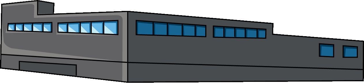 横長のビルのイラスト04（ブラックのビル・左向き）GIF