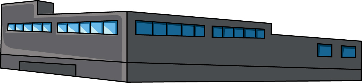 横長のビルのイラスト04（ブラックのビル・左向き）JPG
