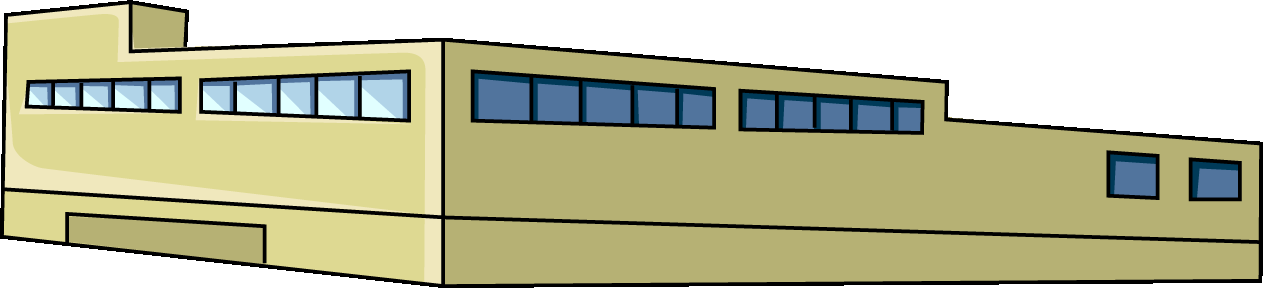 横長のビルのイラスト05（ベージュのビル・左向き）GIF