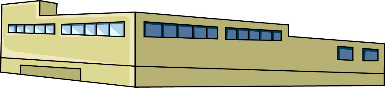 横長のビルのイラスト05（ベージュのビル・左向き）JPG