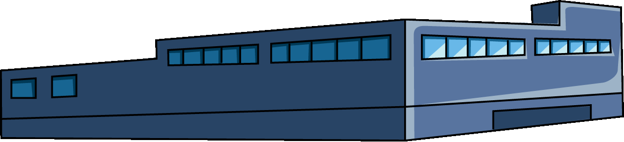 横長のビルのイラスト08（ブルーのビル・右向き））GIF