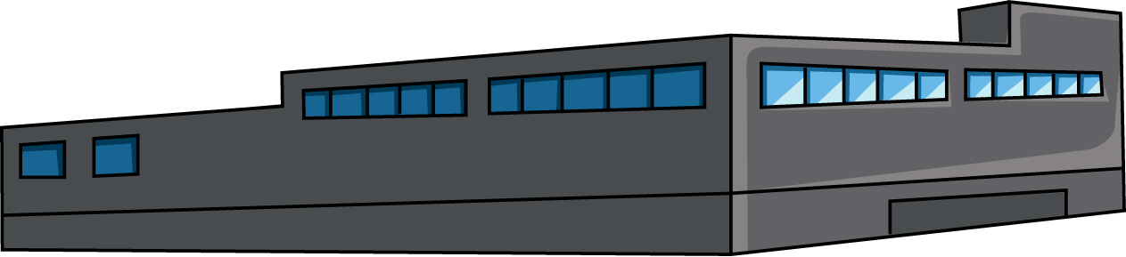 横長のビルのイラスト09（ブラックのビル・右向き）JPG