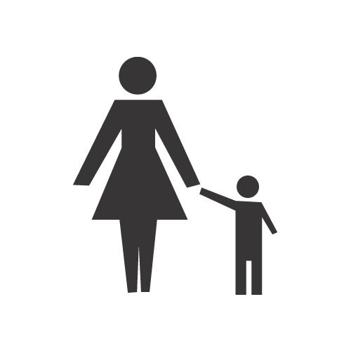 母と子供のシンボルのイラスト（手繋いでる母と子供・シンボル）GIF