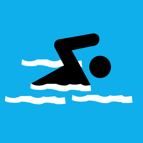 泳ぎのイラスト（シンボル）GIF