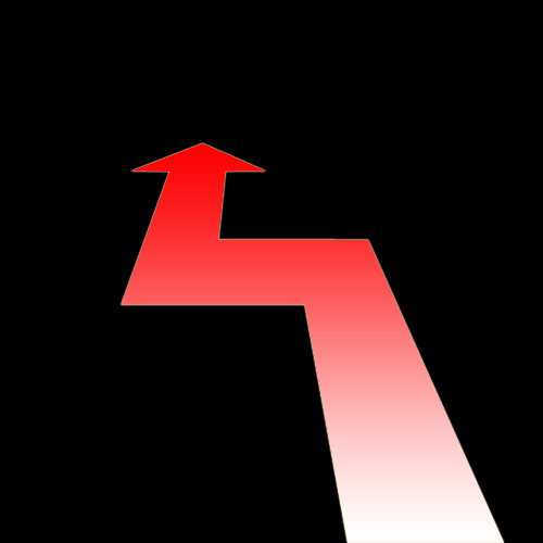 矢印のイラスト02（黒地・赤矢印）GIF