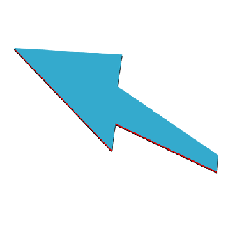 矢印のイラスト04（斜め左上向き・水色）[GIF]