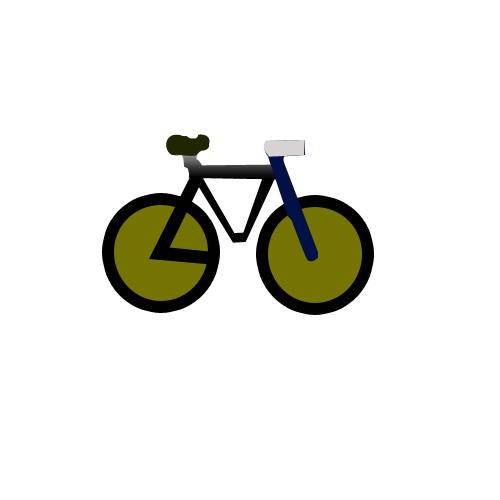 自転車のイラスト01（平面）［GIF］
