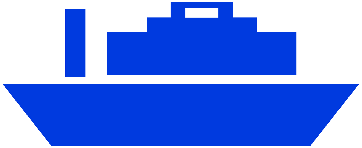 船のイラスト02（ブルーの船・ビコロール配色）GIF