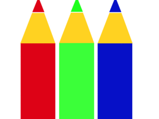 色鉛筆のイラスト01（赤色・緑色・青色）［GIF］