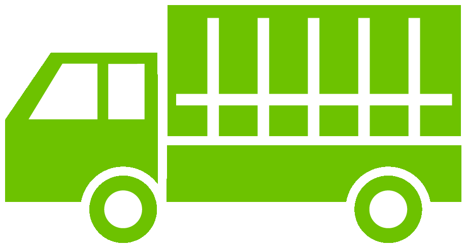 荷台に幌があるトラックのイラスト04（ライトグリーンの幌車・ビコロール配色）GIF