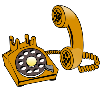 電話のイラスト（黄色）PNG