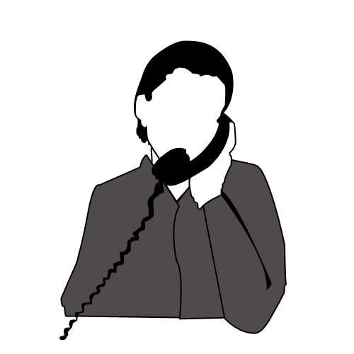 電話をしている人のイラスト01（シルエット）［GIF］