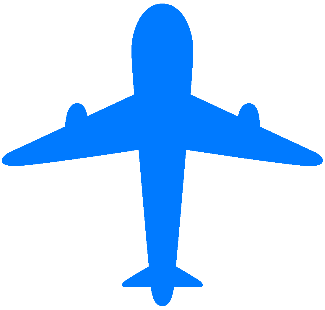 飛行機のシルエットのイラスト01（ライトブルーの飛行機）GIF