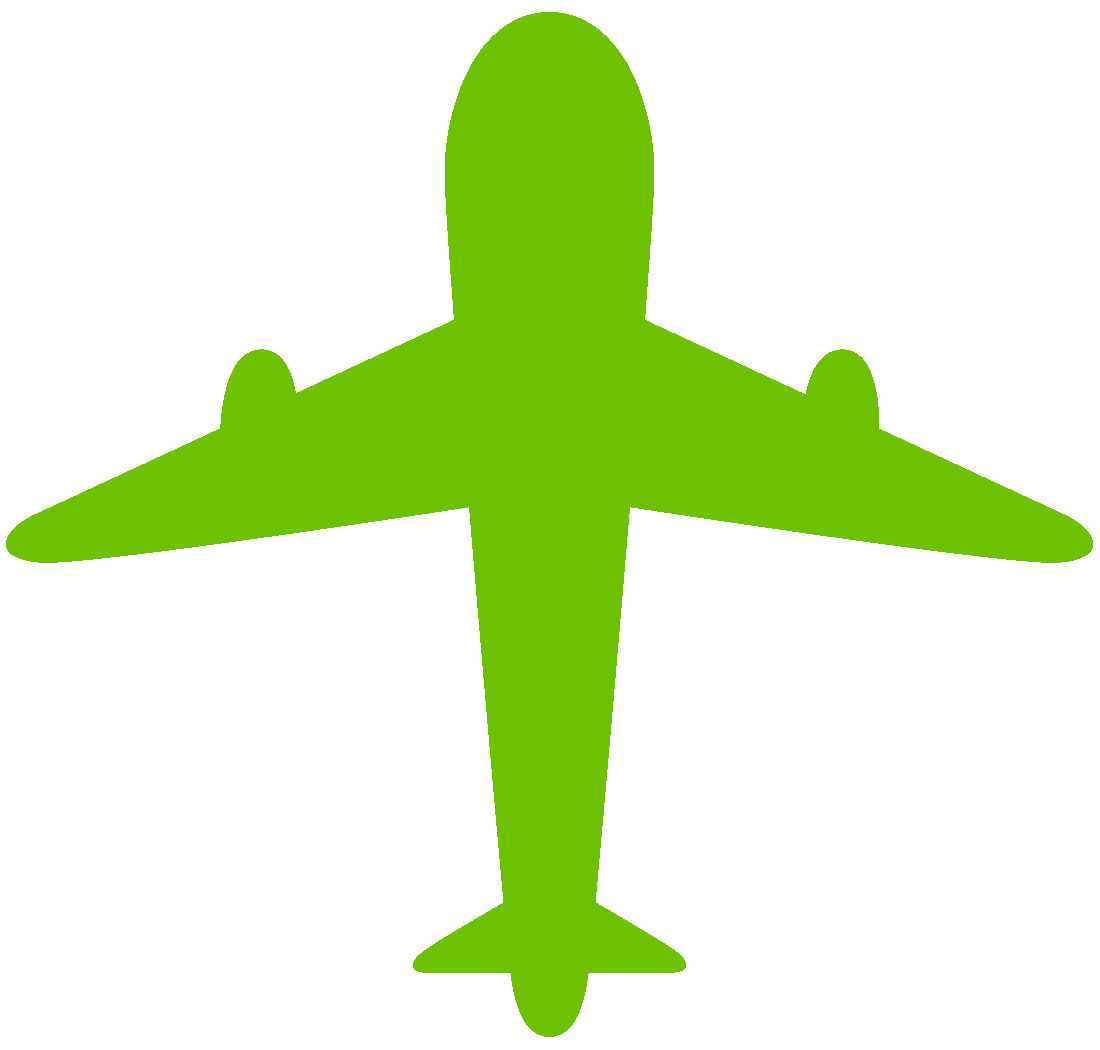 飛行機のシルエットのイラスト04（ライトグリーンの飛行機）GIF