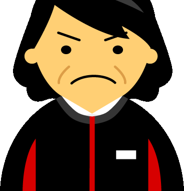 怒り顔 コンビニ店員女性40代 50代のアイコン04 黒地に赤 Gif テンプレート フリーbiz