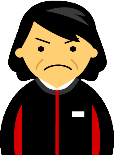 怒り顔 コンビニ店員女性40代 50代のアイコン04 黒地に赤 Gif テンプレート フリーbiz