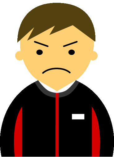 怒り顔 コンビニ店員男性代 30代のアイコン08 黒地に赤 茶髪 Gif テンプレート フリーbiz
