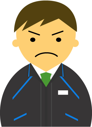 怒り顔 コンビニ店員男性代 30代のアイコン09 黒地に青のライン 茶髪 Jpg テンプレート フリーbiz