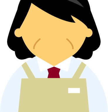 顔無 コンビニ店員女性40代 50代のアイコン01 アイボリーのエプロン Jpg テンプレート フリーbiz
