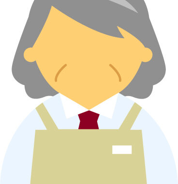 顔無 コンビニ店員女性60代 70代のアイコン01 アイボリーのエプロン Jpg テンプレート フリーbiz
