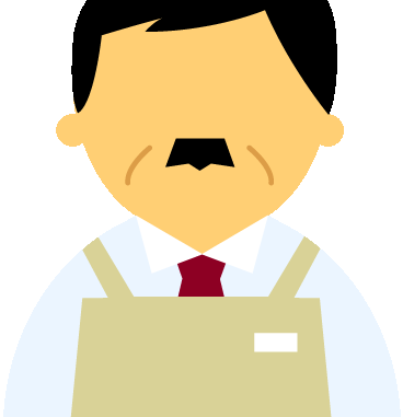 顔無 コンビニ店員男性40代 50代のアイコン01 アイボリーのエプロン Gif テンプレート フリーbiz