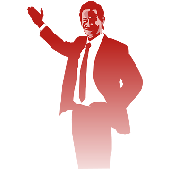 人物のイラスト15 手を添える男性シルエット レッド Png テンプレート フリーbiz