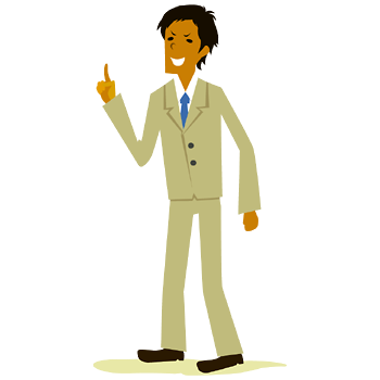 人物のイラスト 指さすベージュのスーツの男性 全身 Png テンプレート フリーbiz