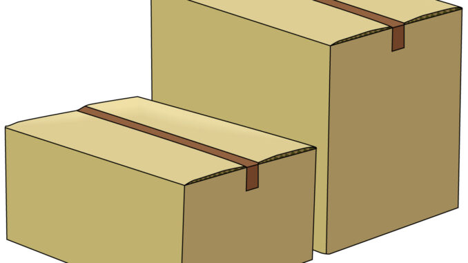 段ボール箱のイラスト05 並んでいる閉じている段ボール箱 ブラウン Jpg テンプレート フリーbiz