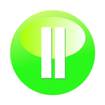 【ストップ】操作ボタンのイラスト（円形・緑）GIF