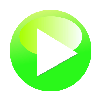【プレー】操作ボタンのイラスト（円形・緑）GIF