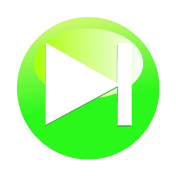 【次】操作ボタンのイラスト（円形・緑）GIF