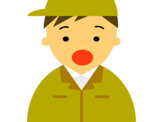 会員登録不要で無料でダウンロードできる【驚いた顔】作業服の男性20代～30代のアイコン06（黄・茶髪）[JPG]